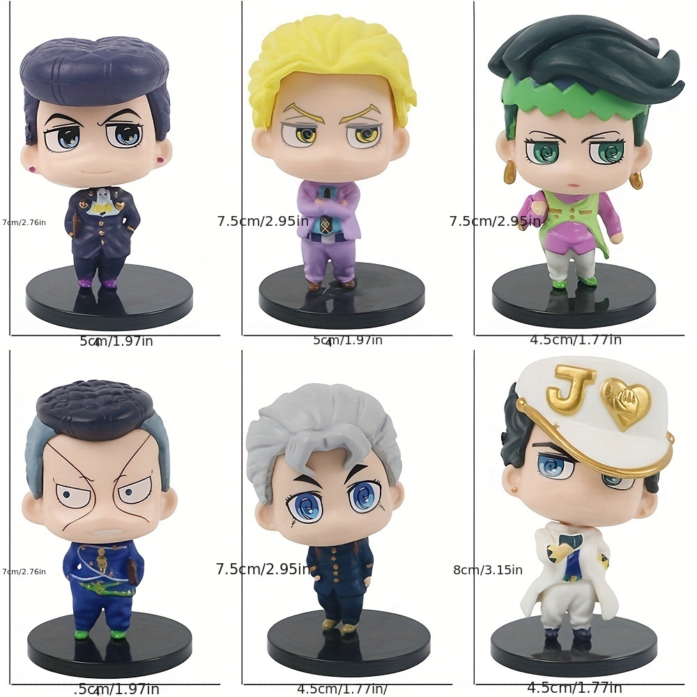 ฟิกเกอร์ jojo bizarre adventure Figure Diamond Kujo Jotaro Higashikata Josuke Rohan 6 ชิ้น/ชุด