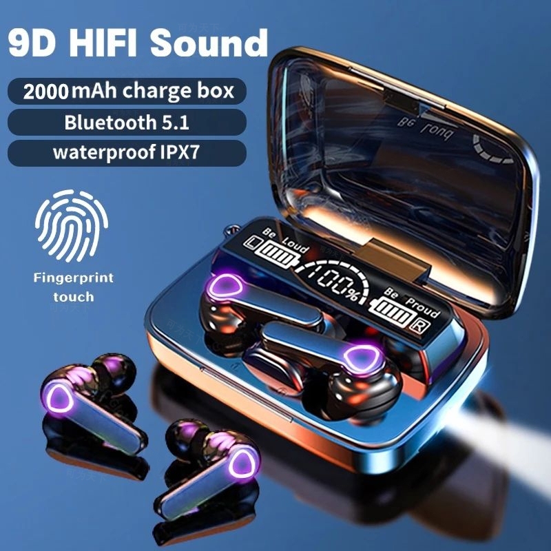 ใหม่ หูฟังบลูทูธไร้สาย M19 5.0 HiFi 9D ลดเสียงรบกวน กันน้ํา ความล่าช้าต่ํา สําหรับ Android iPhone