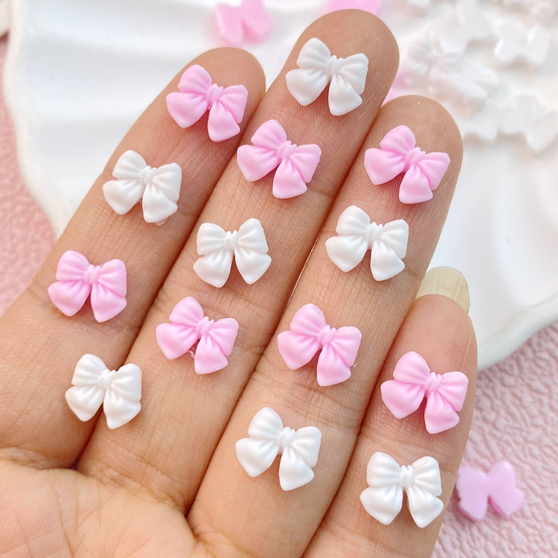 ถุงละ 50 ชิ้น ประดับโบว์ สีขาว สีชมพู สําหรับตกแต่งเล็บ
