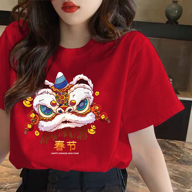 เสื้อแดง ตรุษจีนมาแล้วจ้า พร้อมส่ง S-5XL ผ้านุ่มใส่สบาย สกรีนสวยตรงปก คุณภาพดี ผ้าCotton 100% ใส่ได้ ทั้ง ชาย ใส่สบาย ไม่หด ไม่ย้