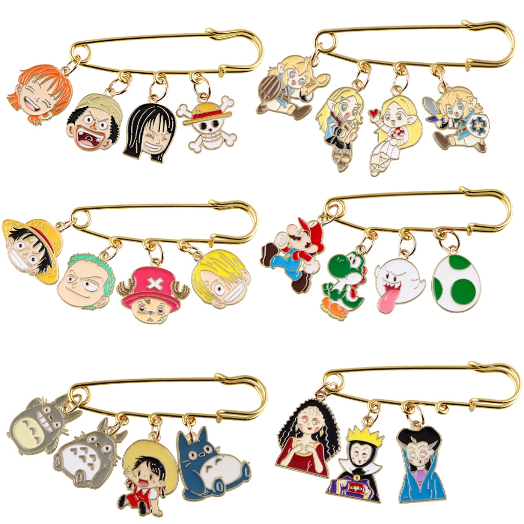 เครื่องประดับ เข็มกลัด รูปการ์ตูนอนิเมะ One Piece ของขวัญของที่ระลึก สําหรับติดปกเสื้อเป้สะพายหลัง
