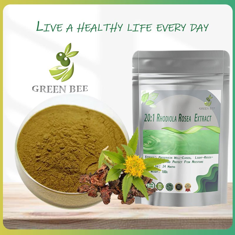 [100-1000 กรัม] 20: 1 Rhodiola Rosea Powder Extract / บรรเทาความวิตกกังวล / ปรับปรุงการนอนหลับ / โคเชอร์โคเชอร์ - HALAL Certified