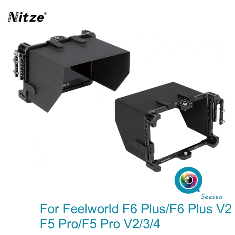 Nitze F6 Plus กรงมอนิเตอร์ พร้อมแคลมป์สายเคเบิล HDMI และรางนาโต้ สําหรับ Feelworld F6 Plus X F6 Plus