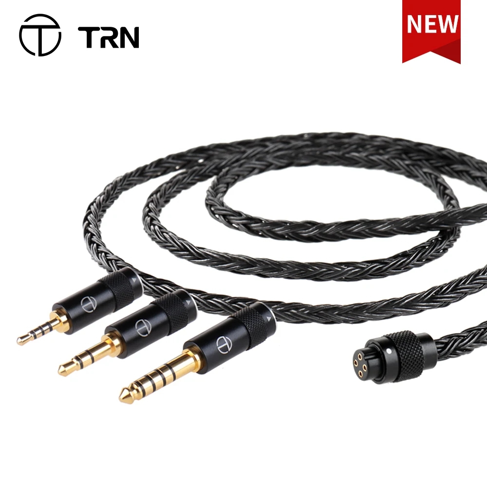 Trn T2 PRO สายเคเบิลหูฟัง HIFI 16 แกน ชุบเงิน ปลั๊ก 3.5 2.5 4.4 มม. MMCX 2Pin สําหรับอัพเกรด TRN KZ