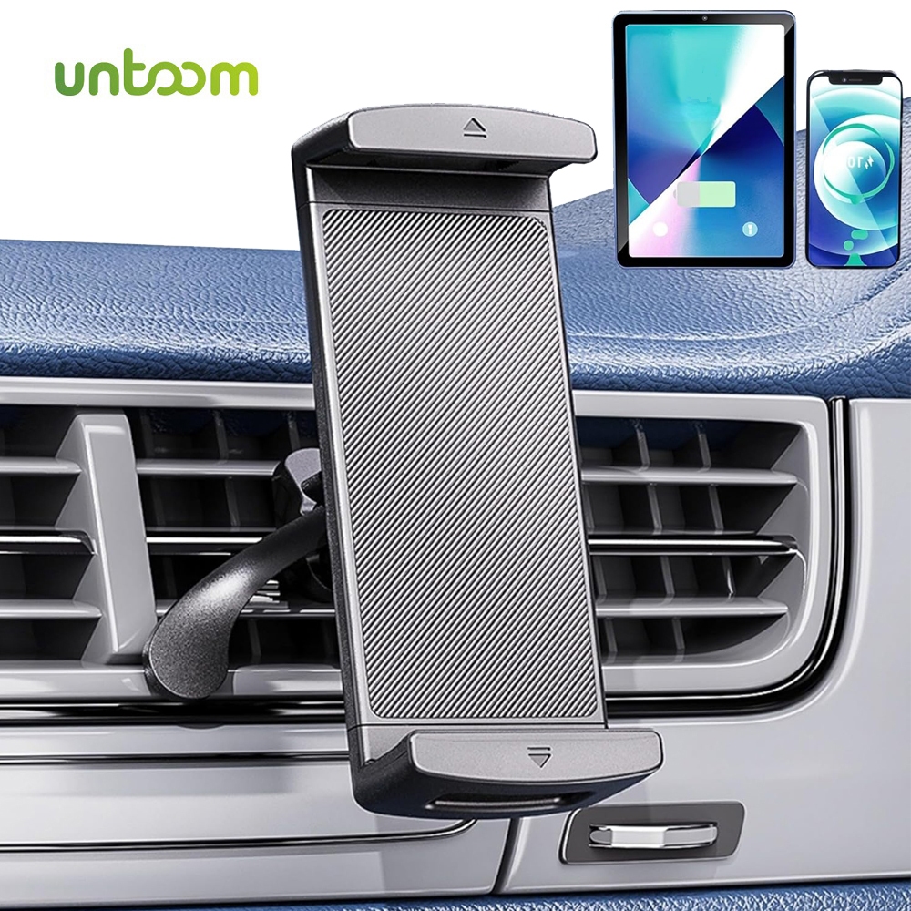 Untoom ที่วางแท็บเล็ตในรถยนต์ Universal Car Air Vent Clip Mount GPS รองรับสําหรับ iPhone iPad Samsung 4.7-12.9 นิ้วอุปกรณ์