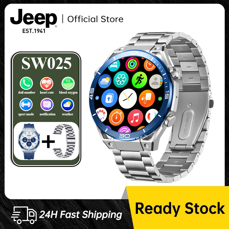 Jeep SW025 Smartwatch หน้าจอ1.53" เมนูไทย วัดออกซิเจนในเลือด นับก้าว วัดชีพจร รองรับ Bluetooth Calling สมาร์ทวอทช์