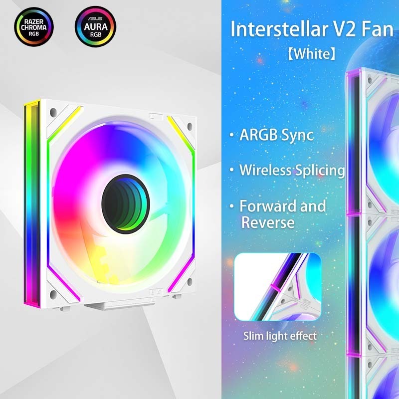 Jungle Leopard Interstellar V2 พัดลมระบายความร้อน CPU ARGB ปริซึมสีขาว 120 มม. 3 IN 1