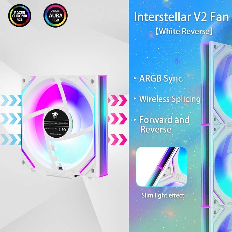 Jungle Leopard Interstellar V2 พัดลมระบายความร้อน CPU ARGB ปริซึมสีขาว 120 มม. 3 IN 1