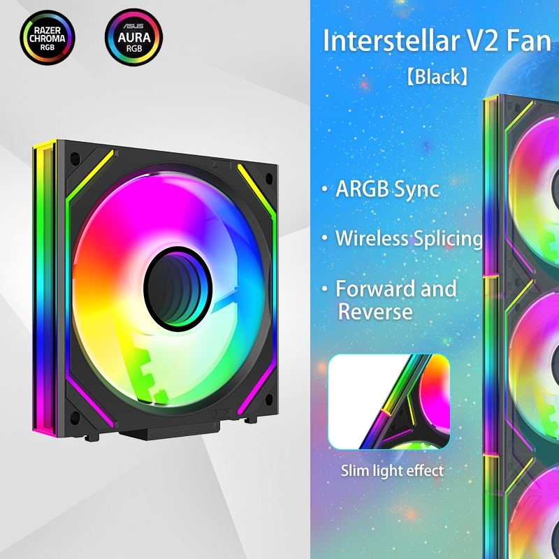 Jungle Leopard Interstellar V2 พัดลมระบายความร้อน CPU ARGB ปริซึมสีขาว 120 มม. 3 IN 1