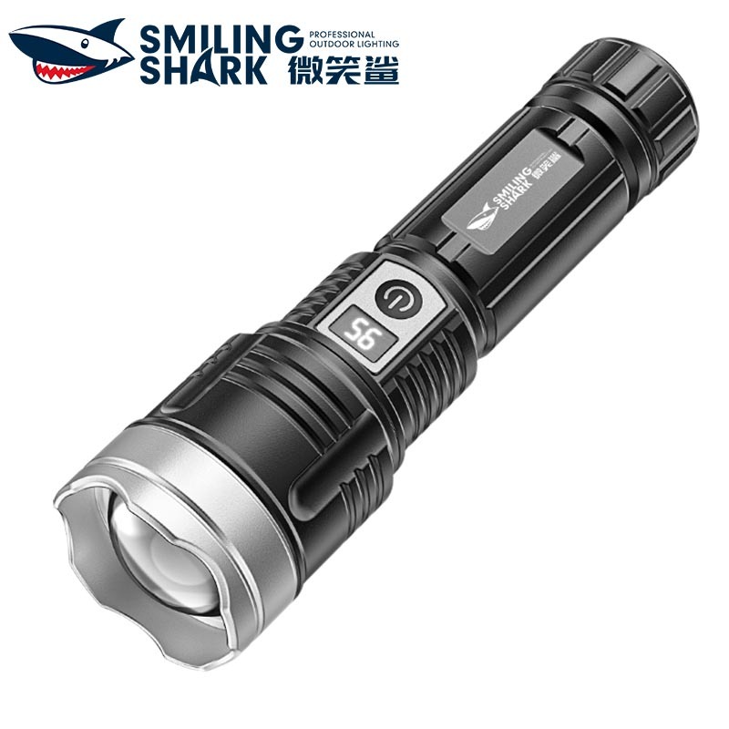 Smilingshark SD7164 ไฟฉาย led สว่างมาก 4500lm ซูมได้ 3 โหมด Type-C ชาร์จไฟได้ พร้อมจอแสดงผลดิจิทัล กันน้ํา สําหรับตั้งแคมป์ เดินป่า ทํางาน