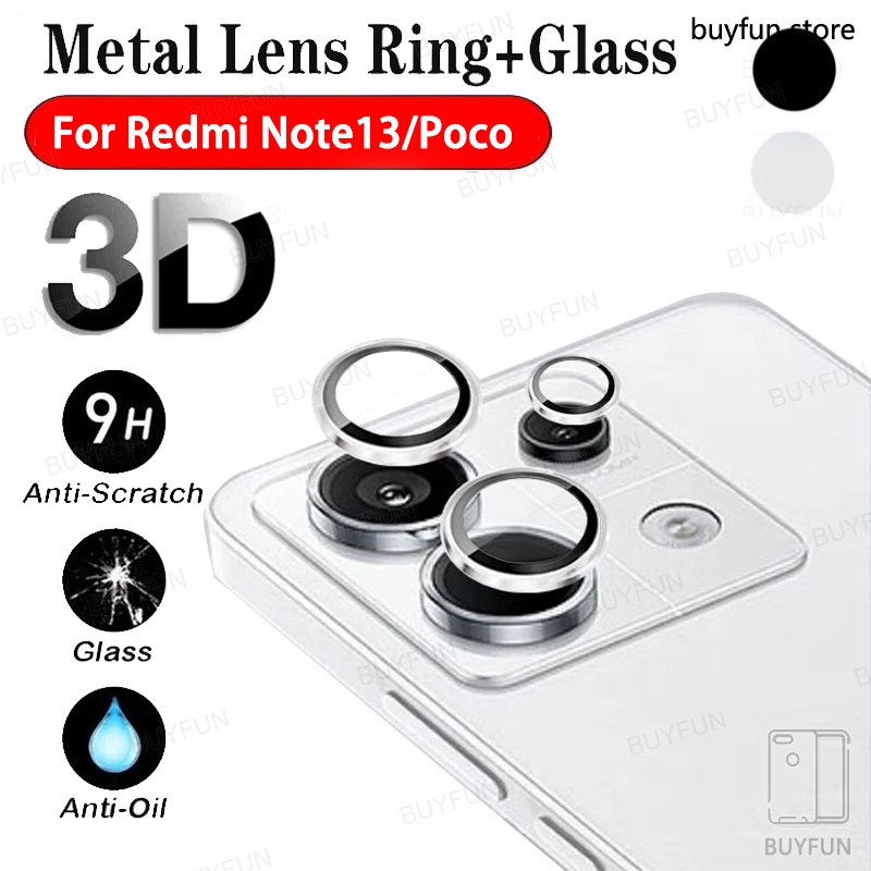 สําหรับ Xiaomi Redmi หมายเหตุ 13 Pro Plus 5G 4G 12 Turbo not12R Poco x6 F6 Pro F5 5G 6.67 F 5 5f 23049PCD8G ฝาหลังเลนส ์ กล ้ องเลนส ์ แหวนป ้ องกันอลูมิเนียมโลหะกระจกนิรภัย