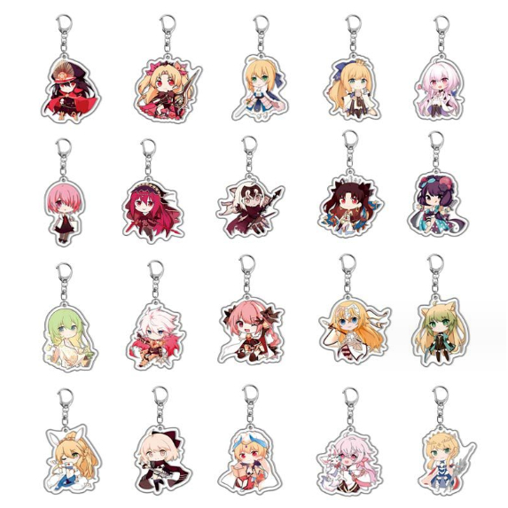 พวงกุญแจ จี้การ์ตูนอนิเมะ Fate FGO Little Sun Tower Meow Gun Dumb Merlin Enqi