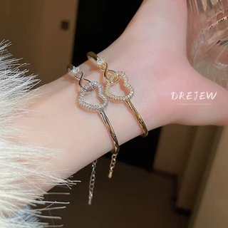 DREJEW สร้อยข้อมือแฟชั่น ประดับเพทาย สไตล์เกาหลีใต้ หรูหรา เหมาะกับคนแพ้ง่าย สําหรับผู้หญิง