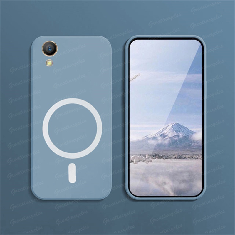 Oppo A37 A37F A37FW เคสโทรศัพท์ แม่เหล็ก สีลูกกวาด ด้าน แม่เหล็ก วงกลม ไร้สาย ชาร์จ เคส TPU นิ่ม