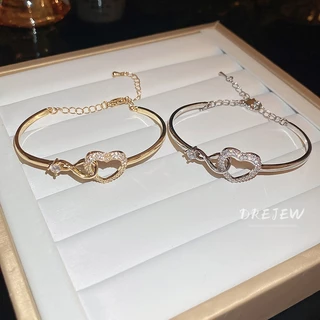 DREJEW สร้อยข้อมือแฟชั่น ประดับเพทาย สไตล์เกาหลีใต้ หรูหรา เหมาะกับคนแพ้ง่าย สําหรับผู้หญิง