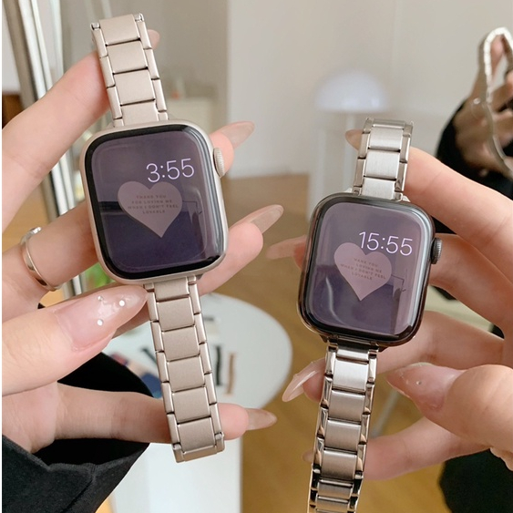 ใหม่ สายนาฬิกาข้อมือสเตนเลส แบบบาง ลายดาว สําหรับ Smart Watch 41 มม. 38 มม. 40 มม. iWatch 9 8 SE 7 6 5 4 3 2