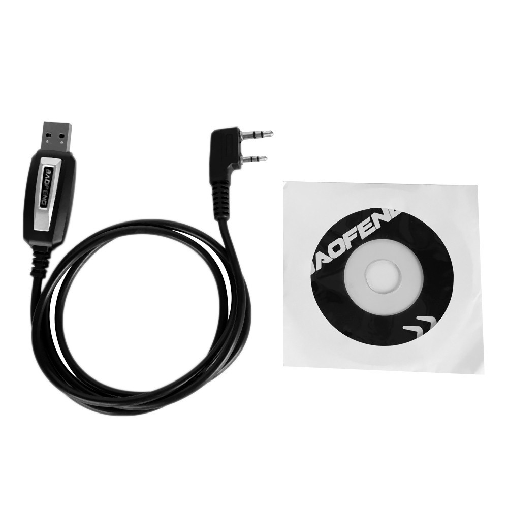 สายเคเบิลโปรแกรมมิ่ง K Port Baofeng UV-5R USB พร้อมไดรเวอร์ CD CB BF-888S UV-82 UV 5R