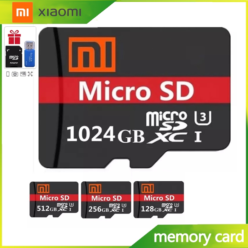 การ์ดหน่วยความจําแฟลช TF XIAOMI Micro SD Card 1TB 512GB 256GB 128GB 16GB 32GB 64GB 8GB สําหรับโทรศัพท์มือถือ กล้อง เครื่องเล่น MP3 MP4 และอุปกรณ์อื่น ๆ