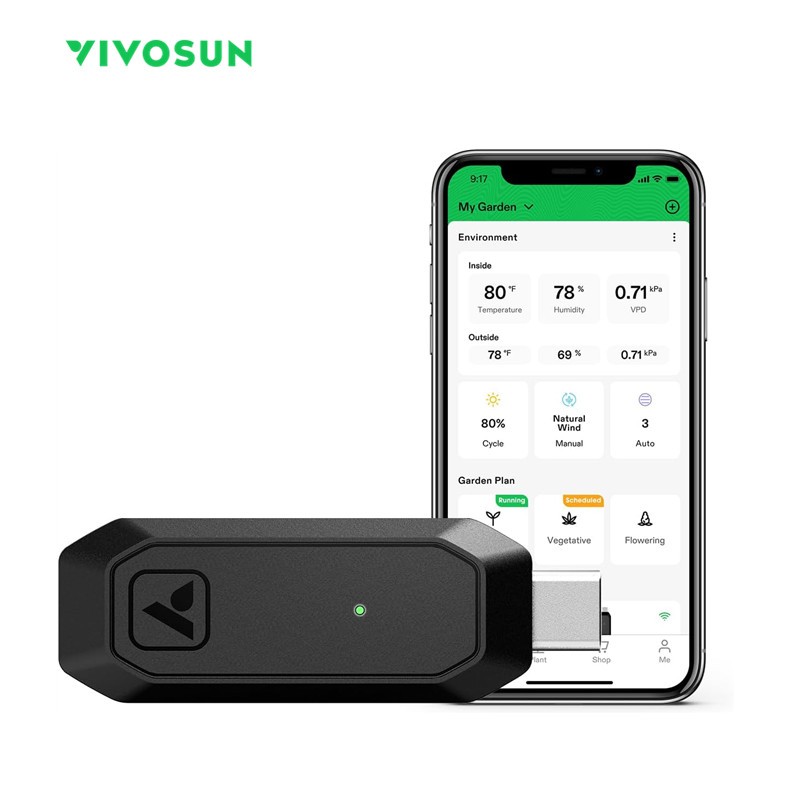 VIVOSUN GrowHub ตัวควบคุม E25 รองรับอุปกรณ์ระบบการเจริญเติบโตอัจฉริยะ ติดตั้งง่าย ควบคุมผ่านแอพ WiFi，Grow Controller/Grow Light Controller