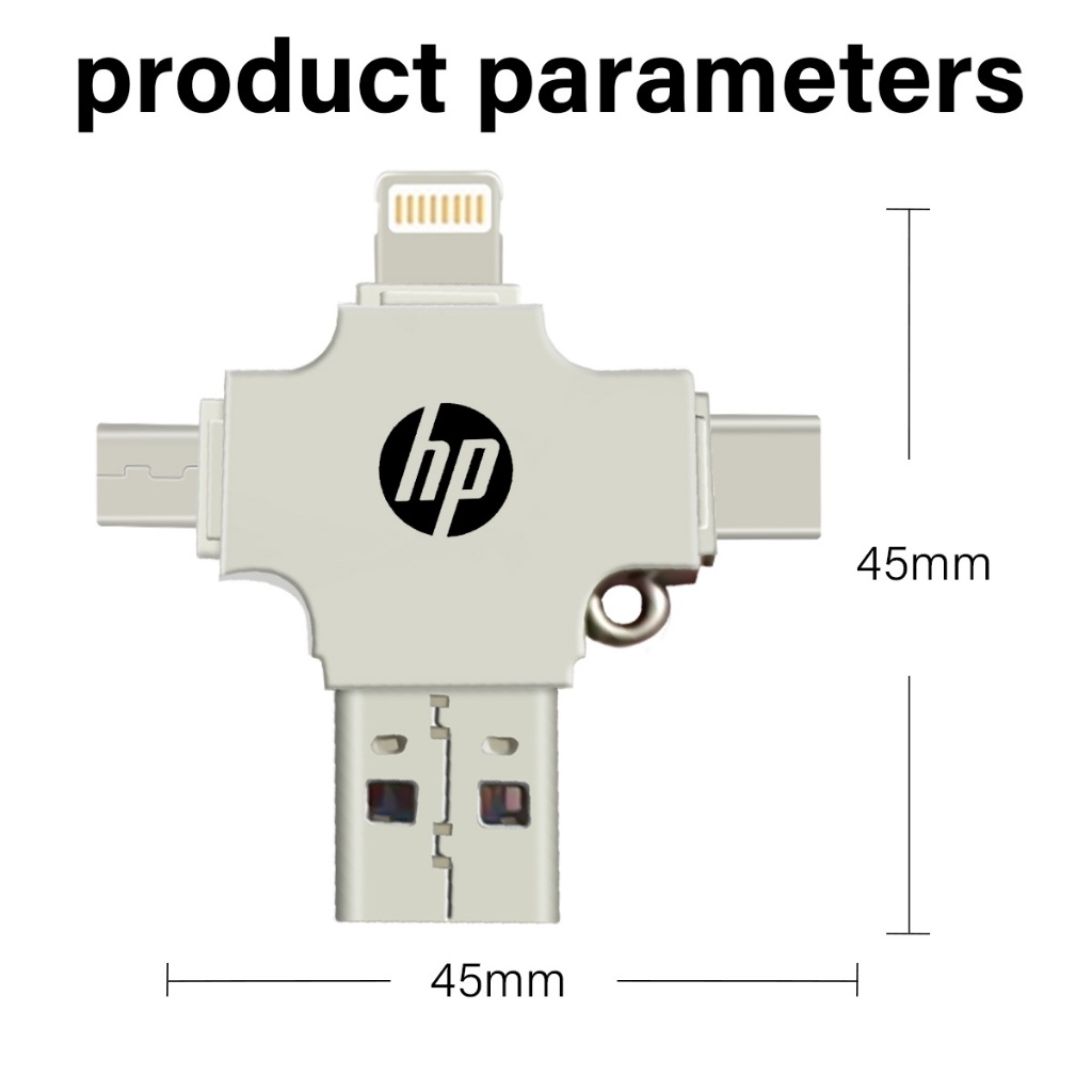 【COD】แฟลชไดรฟ์ Hp 4-in-1 USB 3.0 1TB OTG ความเร็วสูง Type-C สําหรับ i O S Phone Tablet Android PC