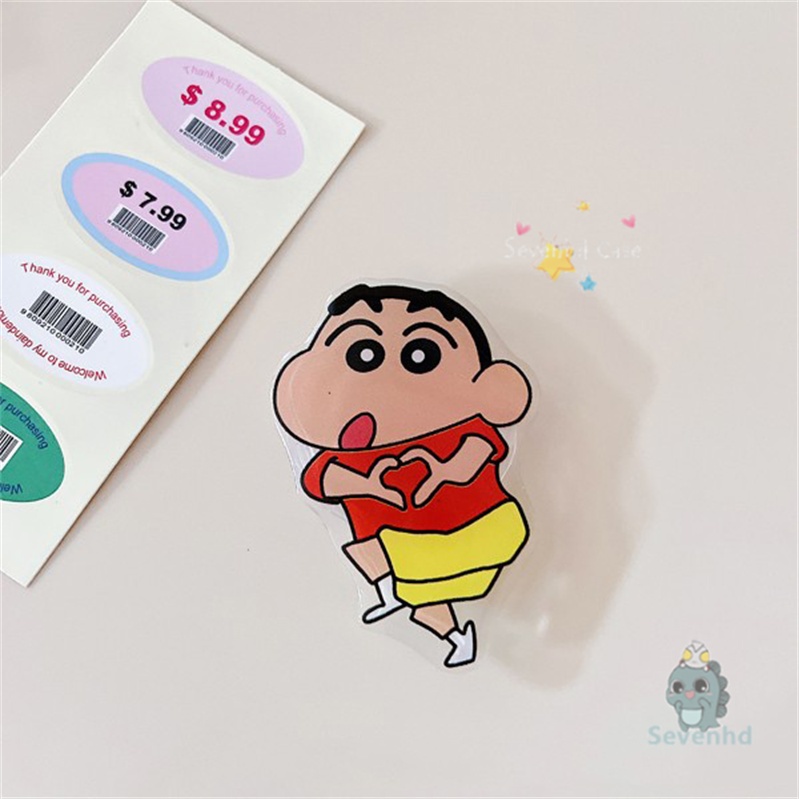 ตัวยึดโทรศัพท์มือถือ ลายการ์ตูนชินจังญี่ปุ่น แบบตัวดูดติดถุงลมนิรภัย ยืดหดได้ สําหรับตั้งโต๊ะ