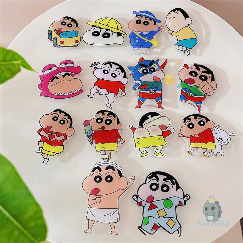 ตัวยึดโทรศัพท์มือถือ ลายการ์ตูนชินจังญี่ปุ่น แบบตัวดูดติดถุงลมนิรภัย ยืดหดได้ สําหรับตั้งโต๊ะ