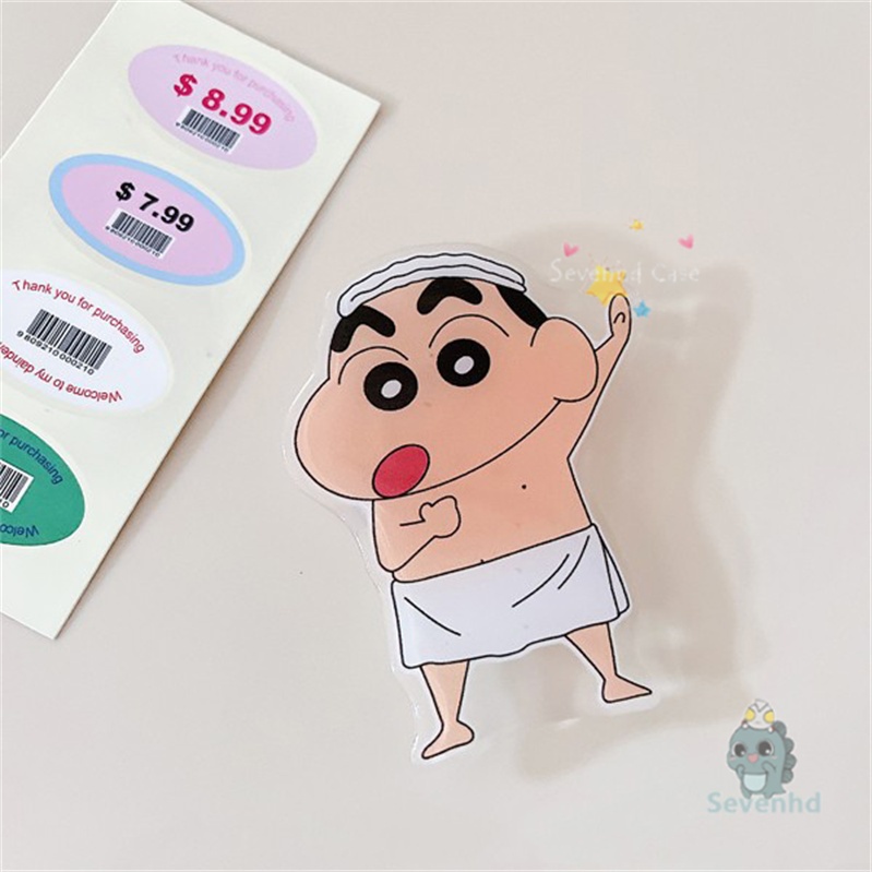 ตัวยึดโทรศัพท์มือถือ ลายการ์ตูนชินจังญี่ปุ่น แบบตัวดูดติดถุงลมนิรภัย ยืดหดได้ สําหรับตั้งโต๊ะ