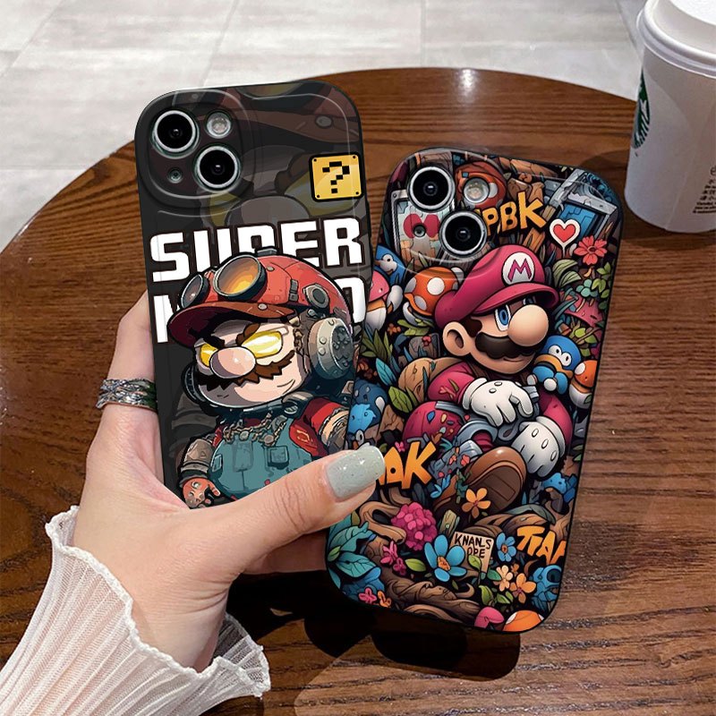 เคสโทรศัพท์มือถือ ซิลิโคน กันกระแทก ลายการ์ตูนมาริโอ้ สําหรับ Iphone 11 12 13 14 Pro Max IPX Xr Xs Max 7 8 6s Plus