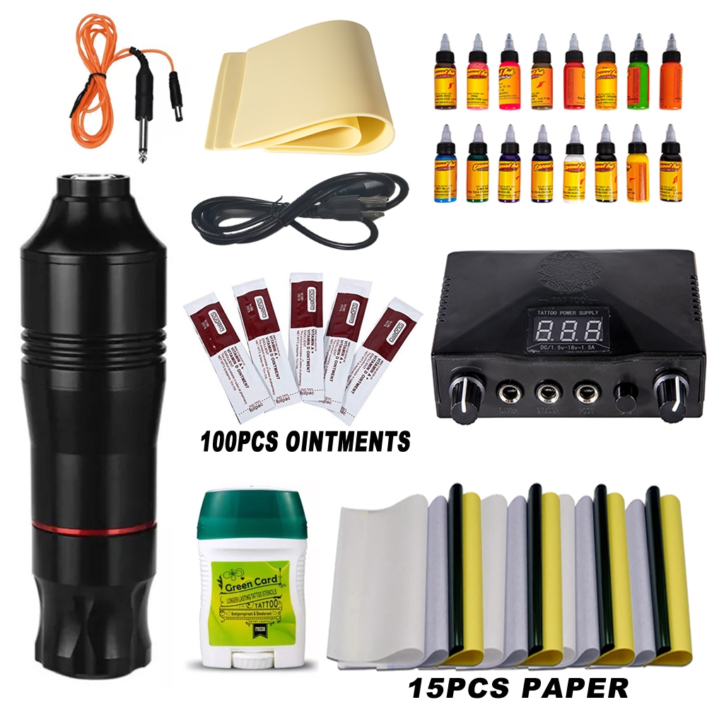 [ฟรีของขวัญ] ชุดเครื่องสักปากกาไฟฟ้า แบบครบชุด พร้อมมอเตอร์โรตารี่ เสียงเงียบ สําหรับอุปกรณ์สัก
