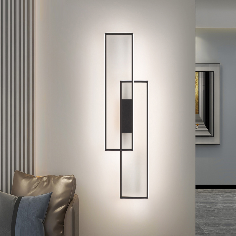 Minimalist Led โคมไฟติดผนังโมเดิร ์ นอลูมิเนียมโคมไฟติดผนังเชิงเส ้ นห ้ องนั ่ งเล ่ นพื ้ นหลังตกแต ่ งข ้ างเตียง