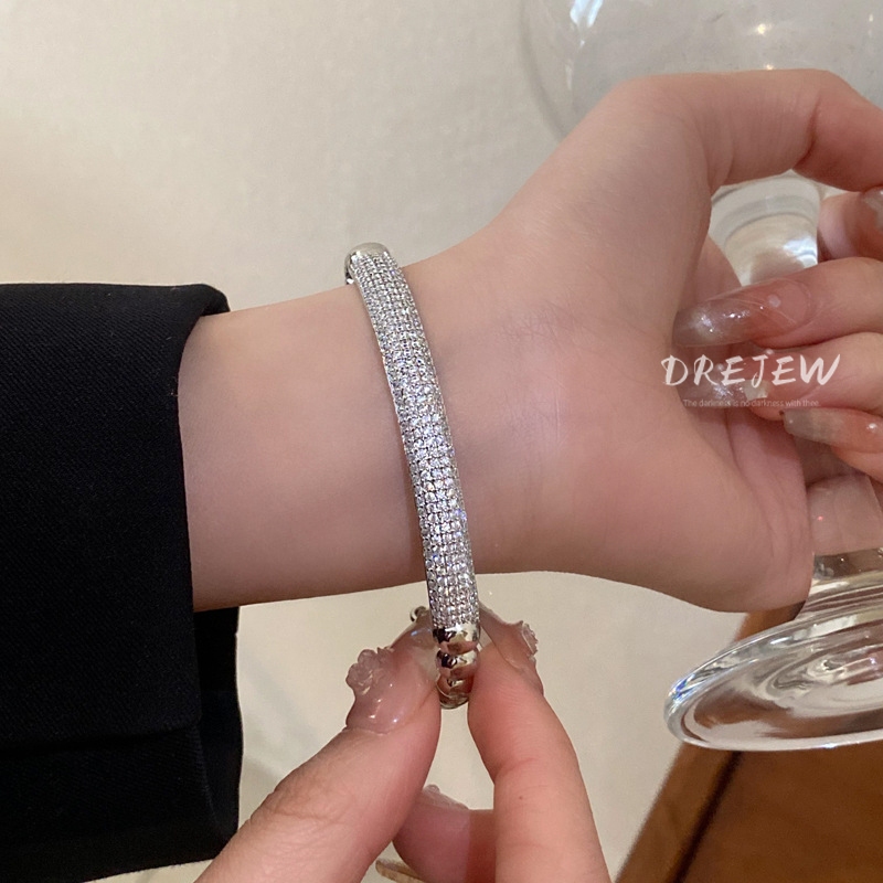 DREJEW สร้อยข้อมือ ประดับลูกปัดเพทาย ทอง 18K ทรงกลม เรียบง่าย สไตล์ยุโรป และอเมริกา สําหรับผู้หญิง