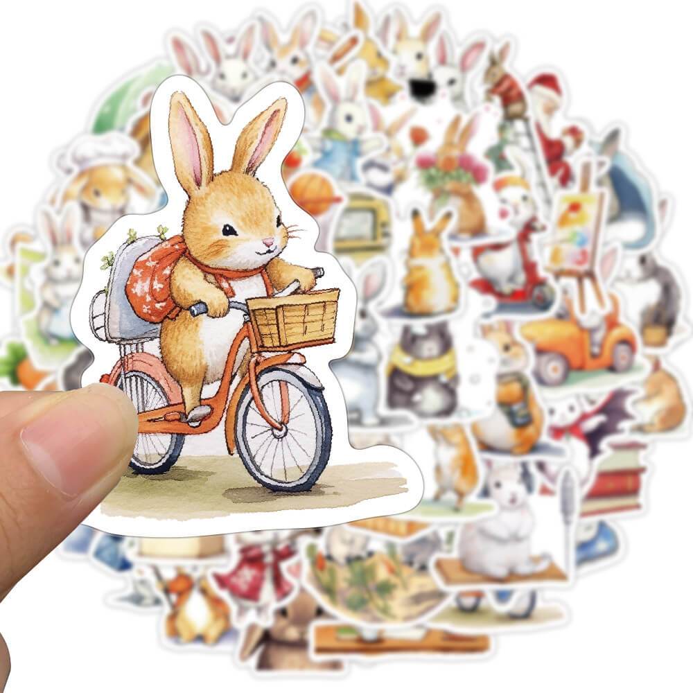 [สติกเกอร์ขนาดใหญ่] 50 ชิ้น บอนนี่ กระต่าย การ์ตูนน่ารัก สติกเกอร์กระต่าย สําหรับเด็ก เด็กผู้หญิง DIY แล็ปท็อป โทรศัพท์ ไดอารี่ สติกเกอร์สุนทรียภาพ