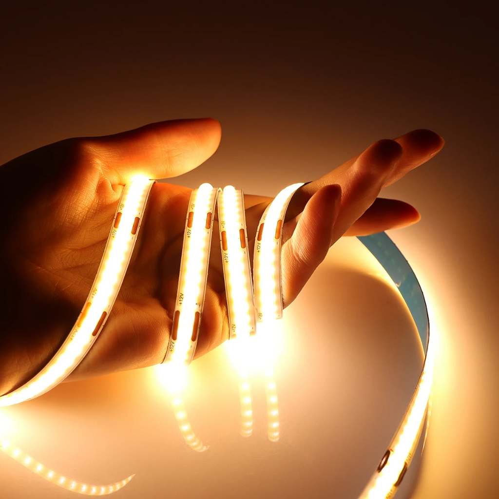 24V 12V COB LED Strip 320LEDs/M เทป LED แบบพับได้ 1M -5M ริบบิ้นสําหรับตกแต่งห้อง 3000K 4000K 6000K