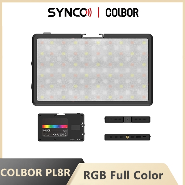 COLBOR PL8R RGB LED Video Light 2700K-6500K On-กล้องเติมแสงแผงหรี่แสงได้ 37 เอฟเฟกต์แสง APP ควบคุมสํ