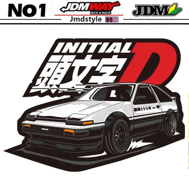 สติกเกอร์ไวนิล กันน้ํา ลาย Initial D AE86 JDM สไตล์ญี่ปุ่น สําหรับติดตกแต่งหน้าต่างรถยนต์