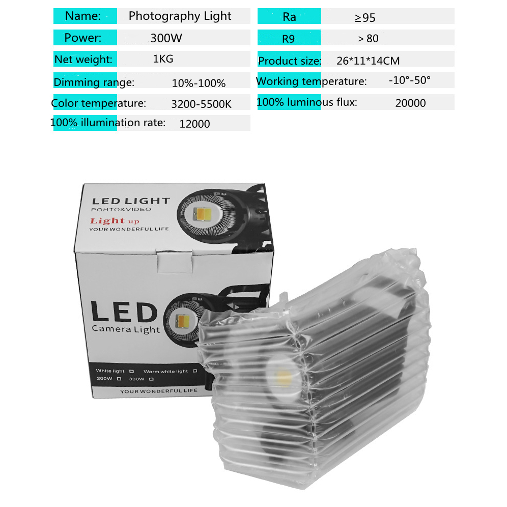 ชุดโคมไฟซอฟท์บ็อกซ์ 300W พร้อมขาตั้ง และรีโมต สําหรับไลฟ์สตรีม