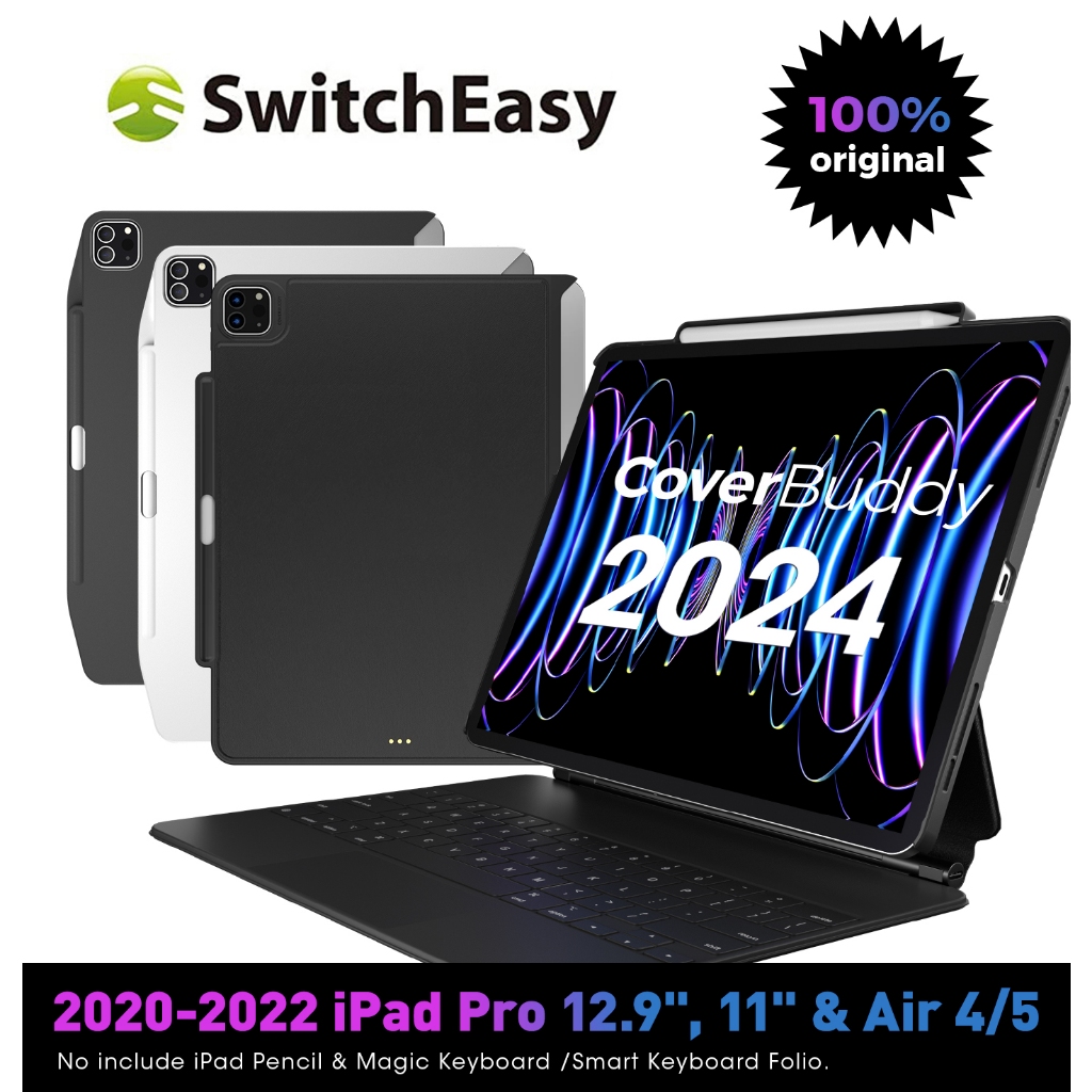 Switcheasy [อัพเกรด 2024] เคสแท็บเล็ต สําหรับ iPad Pro 12.9 นิ้ว iPad Pro 11 นิ้ว 2021 & 2018 iPad A