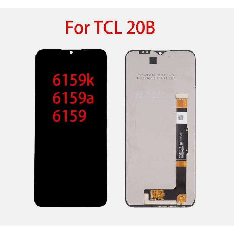 จอแสดงผล LCD สีดํา Touch Screen Digitizer Assembly เหมาะสําหรับ TCL 20Y 20E 6156D 6125F 20B 6159K 20