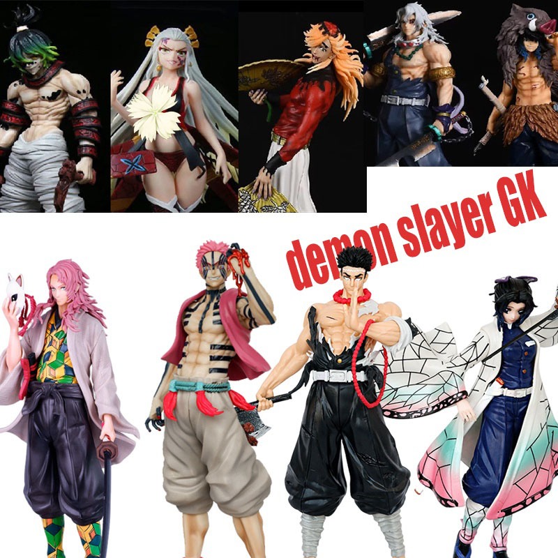 โมเดลฟิกเกอร์ Demon Slayer Kochou Shinobu Sabito Uzui Tengen Daki Hashibira Inosuke สําหรับตกแต่งห้อง