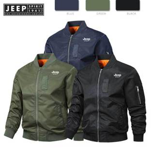 JEEP SPIRIT 1941 ESTD เสื้อแจ็กเก็ต เสื้อเบสบอล ทรงหลวม สไตล…