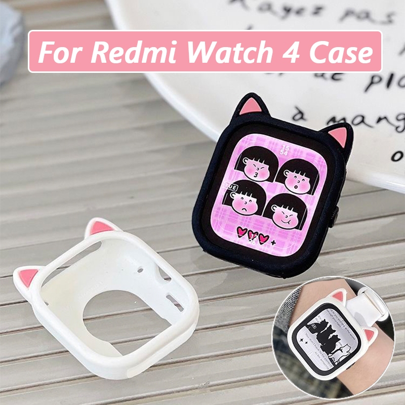เคสซิลิโคน แบบนิ่ม ลายหูแมว สําหรับ Redmi Watch 4 Redmi watch4