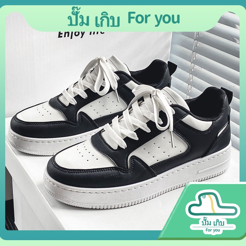 [Cool Man Shoes] รองเท้าผ้าใบลํ รองเท้านักเรียน พื้นหนา ระบายอากาศได้ดี สีขาว แฟชั่น สําหรับผู้ชาย