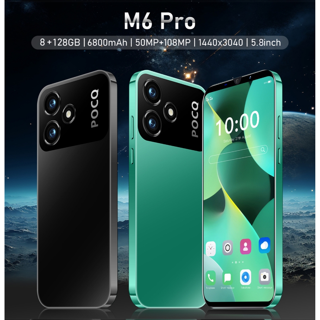 ใหม่ สมาร์ทโฟน M6 Pro 8GB+128GB หน้าจอ 5.8 นิ้ว ความคมชัดสูง แบตเตอรี่ 6800mAh ระบบ Android 14.0