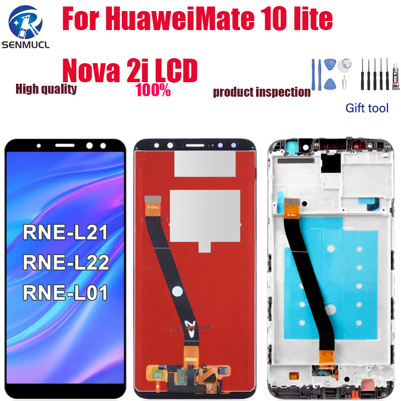 อะไหล่หน้าจอสัมผัสดิจิทัล LCD แบบเปลี่ยน สําหรับ Huawei Mate 10 Lite Huawei Nova 2i