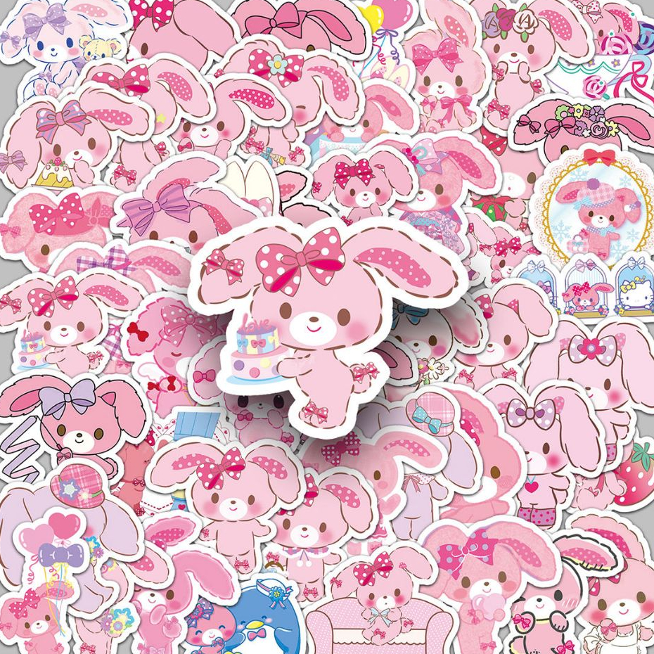 50/10 ชิ้นตลกใหม่ Sanrio สีชมพู Bonbonribbon สติกเกอร์กันน้ํา DIY สําหรับโทรศัพท์แล็ปท็อปสเก็ตบอร์ด Creative Graffiti รถมอเตอร์สติกเกอร์