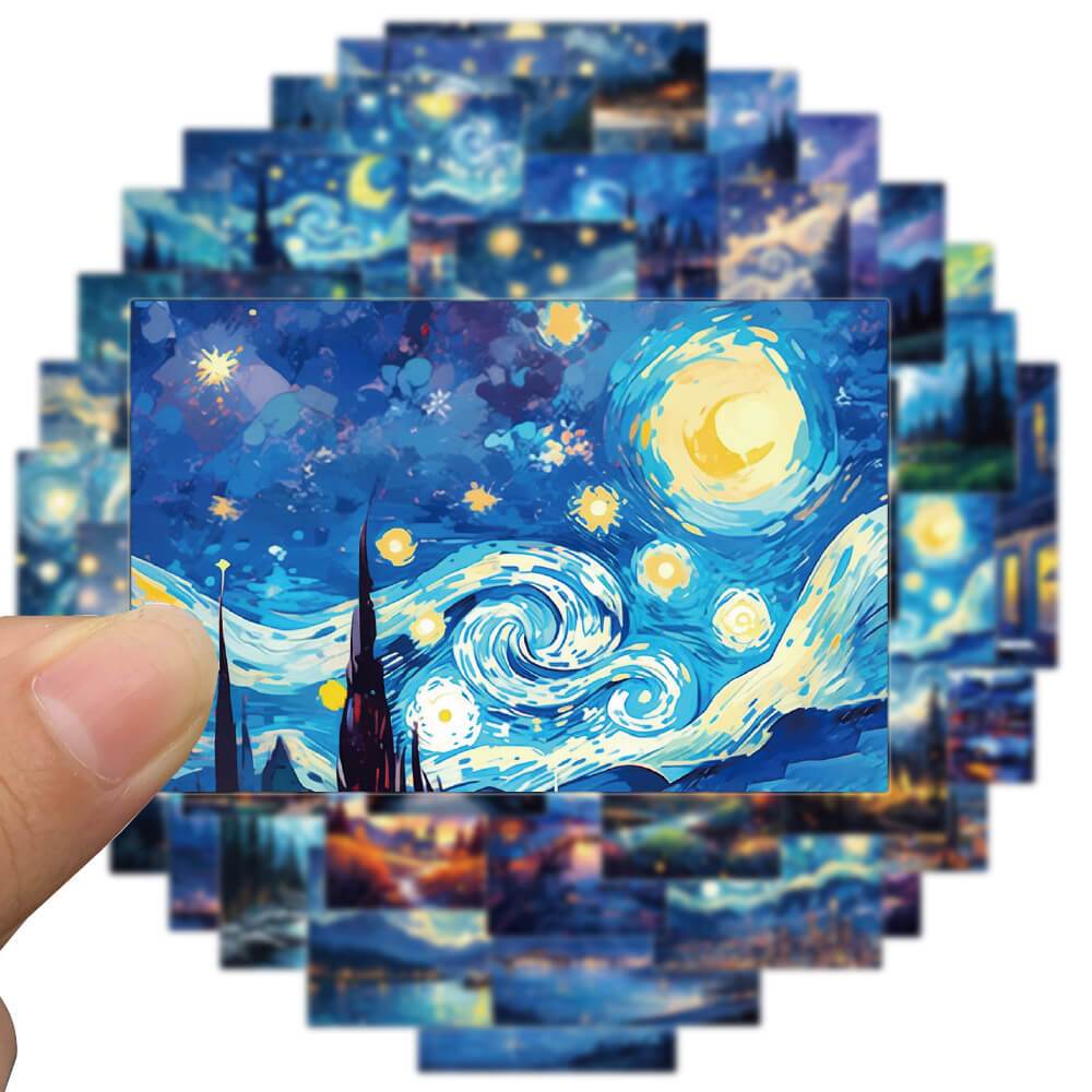 [สติกเกอร์ขนาดใหญ่] สติกเกอร์ภาพวาดสีน้ํามัน รูปขวดน้ํา กราฟฟิติ ศิลปะสุนทรียศาสตร์ กันน้ํา สําหรับติดตกแต่งตู้เย็น รถยนต์ สเก็ตบอร์ด แล็ปท็อป 50 ชิ้น