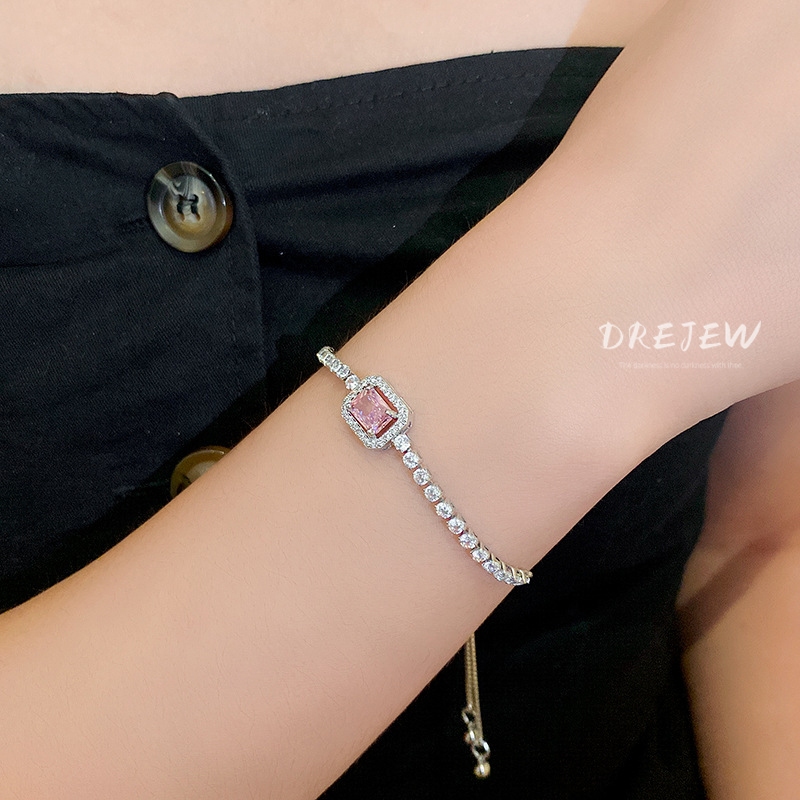 DREJEW สร้อยข้อมือ ประดับเพทาย ทรงเรขาคณิต น้ําหนักเบา หรูหรา เครื่องประดับแฟชั่น
