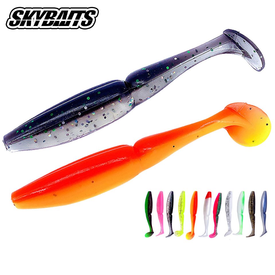 Skybaits 3 ชิ้น/ล็อต 11.5 ซม./12.3g T-tail ซิลิโคนเหยื่อตกปลาอ่อนจําลองตกปลา Tackle
