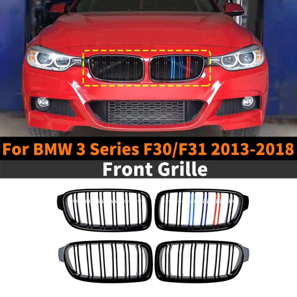 ด้านหน้าหม้อน้ํา Grille กันชน Kidney Grill Grid สําหรับ BMW F30 F31 F35 3 Series 2013-2018 Tuning Inlet ตาข่ายกลางอุปกรณ์เสริม Part