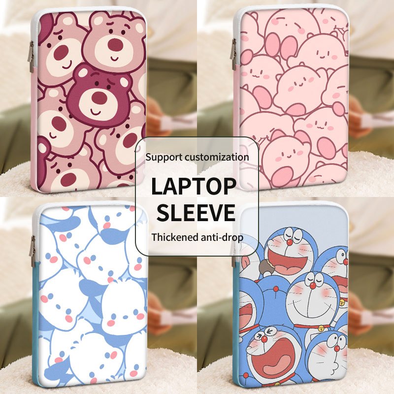 กระเป๋าแล็ปท็อปขนาด 10-15 นิ้ว ออกแบบน่ารักแบบเรียบง่าย ในสไตล์การ์ตูนและอะนิเมะ เหมาะสำหรับแล็ปท็อปและแท็บเล็ตทุกยี่ห้อ